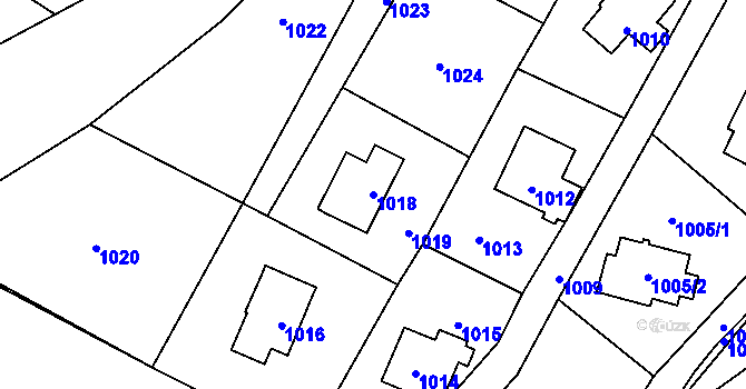 Parcela st. 1018 v KÚ Dolní Těrlicko, Katastrální mapa