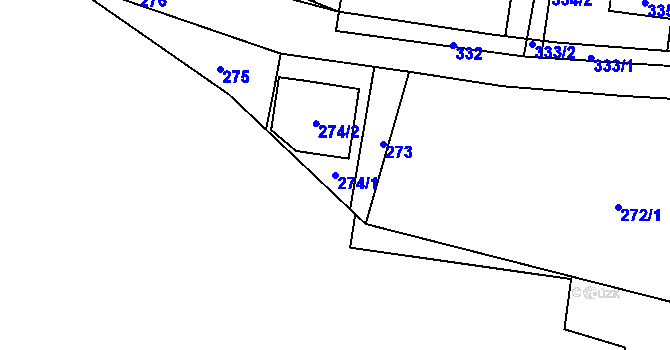 Parcela st. 274/1 v KÚ Dolní Těrlicko, Katastrální mapa