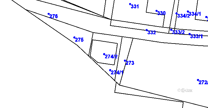 Parcela st. 274/2 v KÚ Dolní Těrlicko, Katastrální mapa