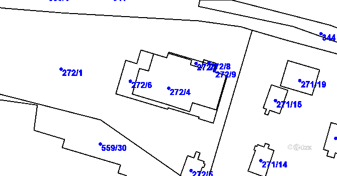 Parcela st. 272/4 v KÚ Dolní Těrlicko, Katastrální mapa