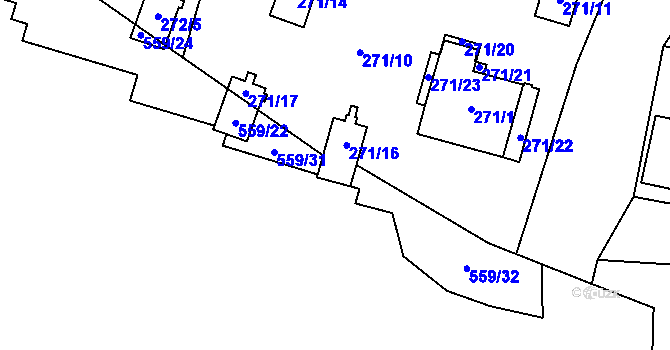 Parcela st. 559/23 v KÚ Dolní Těrlicko, Katastrální mapa