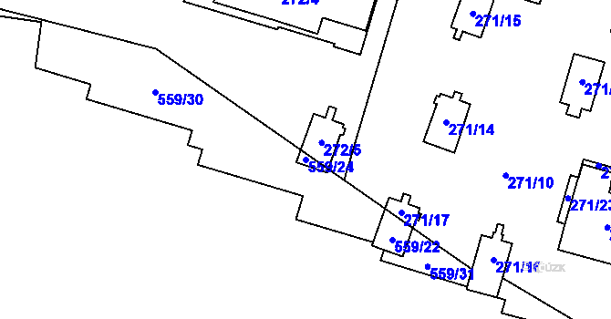 Parcela st. 559/24 v KÚ Dolní Těrlicko, Katastrální mapa