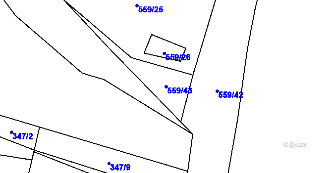 Parcela st. 559/43 v KÚ Dolní Těrlicko, Katastrální mapa
