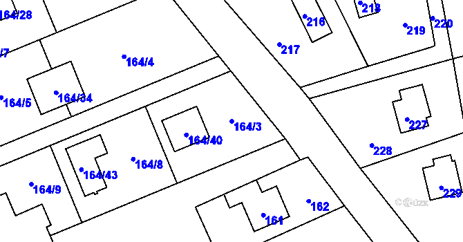 Parcela st. 164/3 v KÚ Dolní Těrlicko, Katastrální mapa