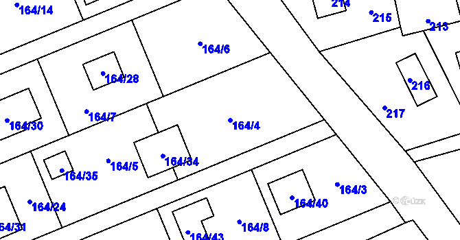 Parcela st. 164/4 v KÚ Dolní Těrlicko, Katastrální mapa