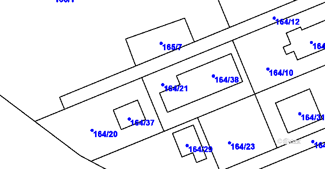 Parcela st. 164/21 v KÚ Dolní Těrlicko, Katastrální mapa