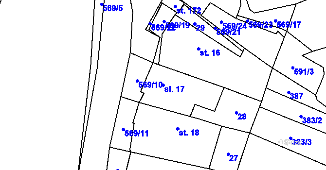 Parcela st. 17 v KÚ Termesivy, Katastrální mapa