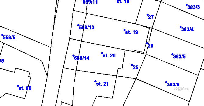 Parcela st. 20 v KÚ Termesivy, Katastrální mapa