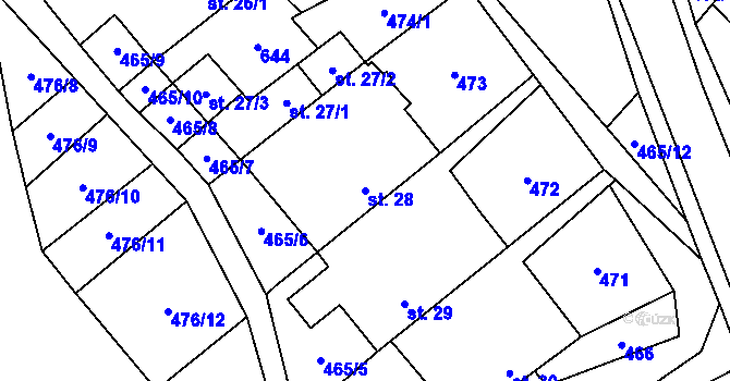 Parcela st. 28 v KÚ Termesivy, Katastrální mapa
