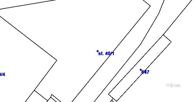 Parcela st. 40/1 v KÚ Termesivy, Katastrální mapa