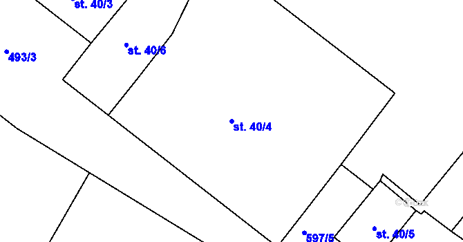 Parcela st. 40/4 v KÚ Termesivy, Katastrální mapa