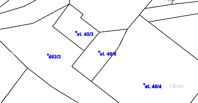 Parcela st. 40/6 v KÚ Termesivy, Katastrální mapa