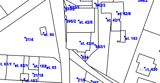 Parcela st. 42/4 v KÚ Termesivy, Katastrální mapa