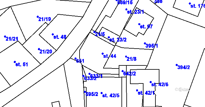 Parcela st. 44 v KÚ Termesivy, Katastrální mapa