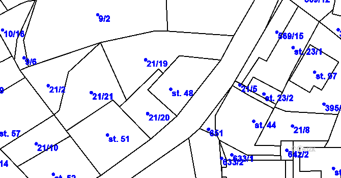 Parcela st. 48 v KÚ Termesivy, Katastrální mapa