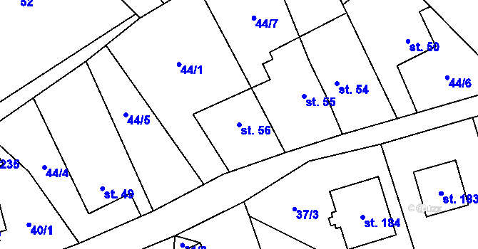 Parcela st. 56 v KÚ Termesivy, Katastrální mapa