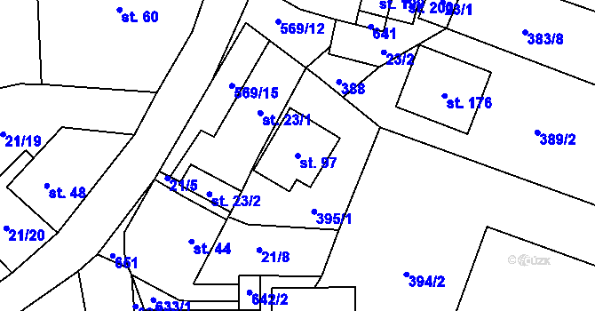 Parcela st. 97 v KÚ Termesivy, Katastrální mapa