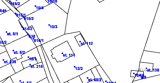 Parcela st. 112 v KÚ Termesivy, Katastrální mapa
