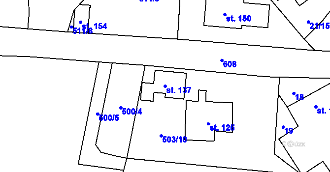 Parcela st. 137 v KÚ Termesivy, Katastrální mapa