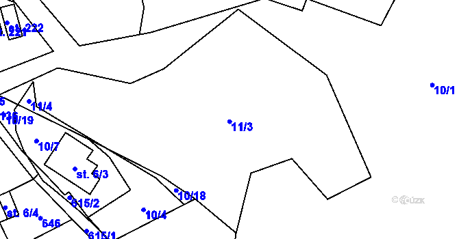 Parcela st. 11 v KÚ Termesivy, Katastrální mapa