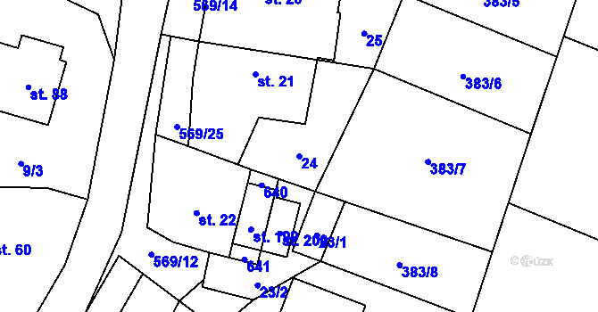Parcela st. 24 v KÚ Termesivy, Katastrální mapa