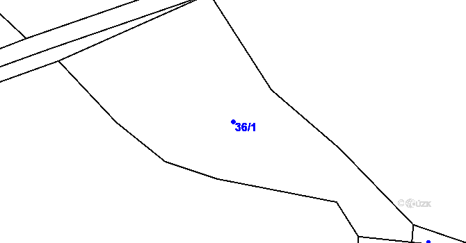 Parcela st. 36/1 v KÚ Termesivy, Katastrální mapa