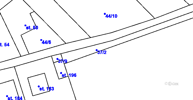 Parcela st. 37/2 v KÚ Termesivy, Katastrální mapa