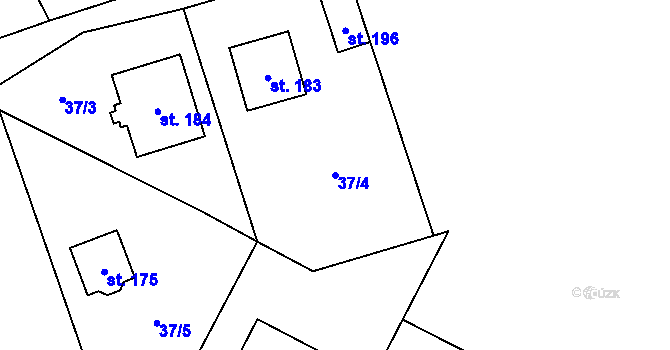 Parcela st. 37/4 v KÚ Termesivy, Katastrální mapa