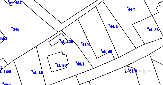 Parcela st. 44/4 v KÚ Termesivy, Katastrální mapa