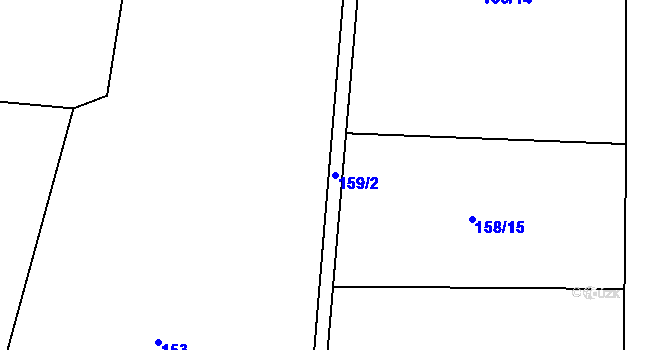 Parcela st. 159/2 v KÚ Termesivy, Katastrální mapa