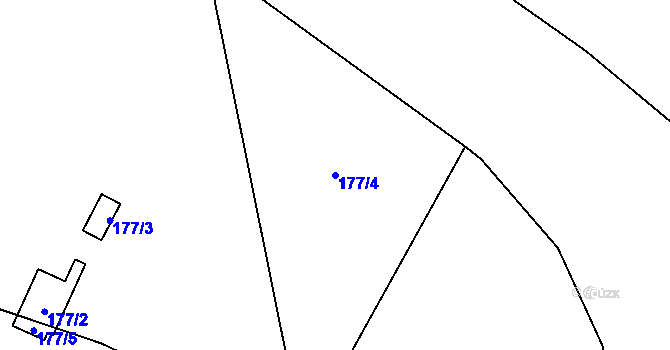 Parcela st. 177/4 v KÚ Termesivy, Katastrální mapa