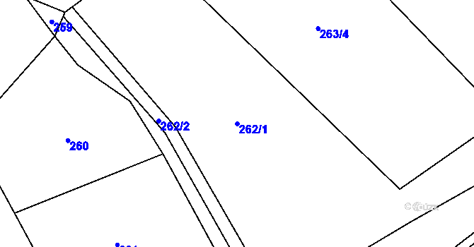 Parcela st. 262/1 v KÚ Termesivy, Katastrální mapa