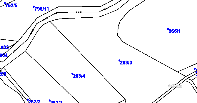 Parcela st. 263 v KÚ Termesivy, Katastrální mapa