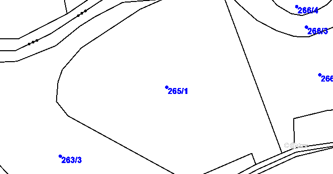 Parcela st. 265/1 v KÚ Termesivy, Katastrální mapa