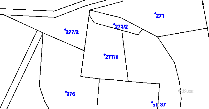 Parcela st. 277/1 v KÚ Termesivy, Katastrální mapa
