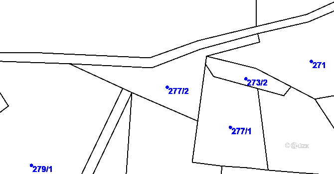 Parcela st. 277/2 v KÚ Termesivy, Katastrální mapa