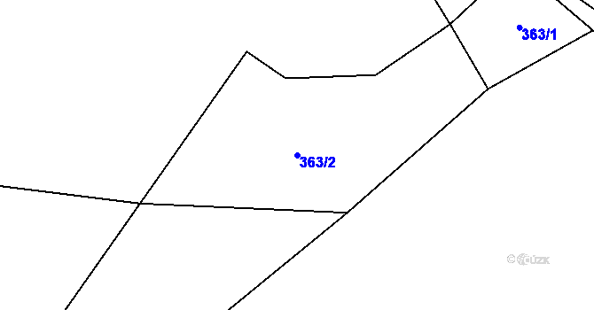Parcela st. 363/2 v KÚ Termesivy, Katastrální mapa
