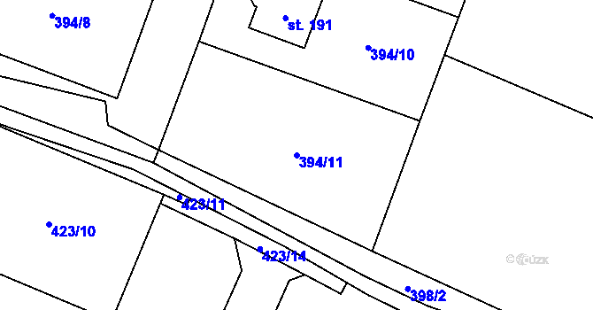 Parcela st. 394/11 v KÚ Termesivy, Katastrální mapa