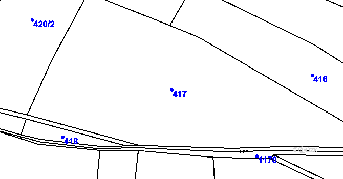 Parcela st. 417 v KÚ Termesivy, Katastrální mapa