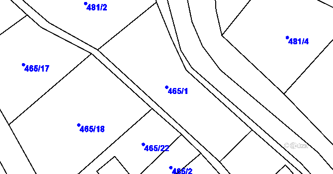 Parcela st. 465/1 v KÚ Termesivy, Katastrální mapa