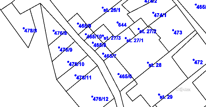 Parcela st. 465/7 v KÚ Termesivy, Katastrální mapa