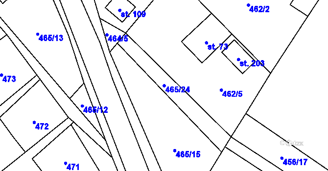 Parcela st. 465/24 v KÚ Termesivy, Katastrální mapa
