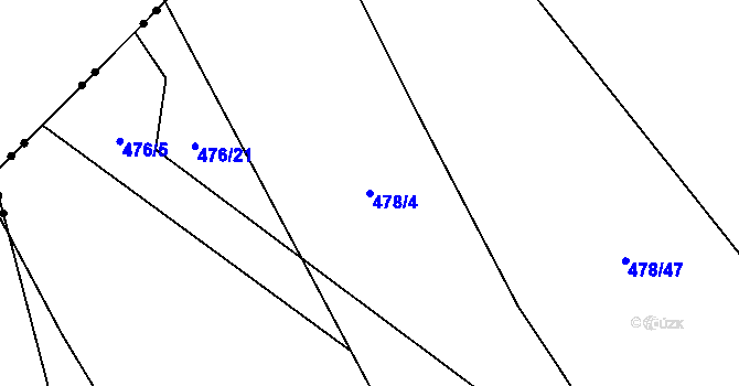 Parcela st. 478/4 v KÚ Termesivy, Katastrální mapa