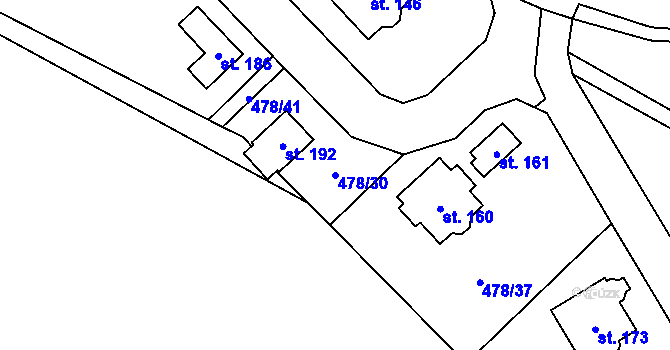 Parcela st. 478/30 v KÚ Termesivy, Katastrální mapa