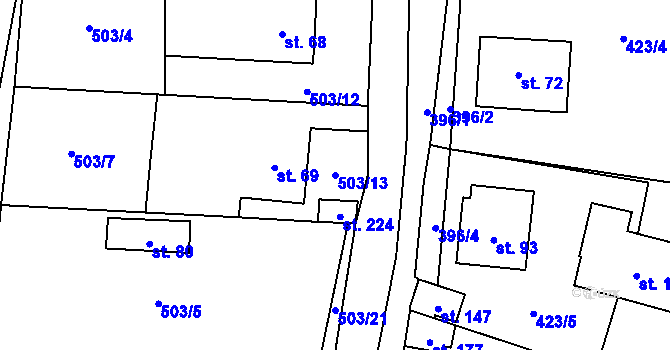 Parcela st. 503/13 v KÚ Termesivy, Katastrální mapa