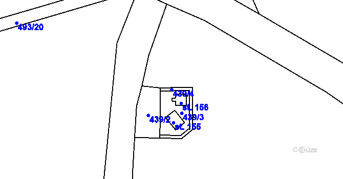 Parcela st. 439/4 v KÚ Termesivy, Katastrální mapa
