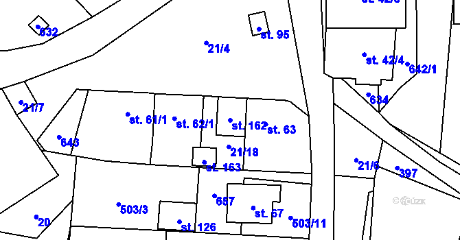 Parcela st. 162 v KÚ Termesivy, Katastrální mapa