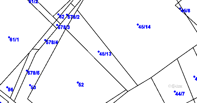 Parcela st. 45/13 v KÚ Termesivy, Katastrální mapa