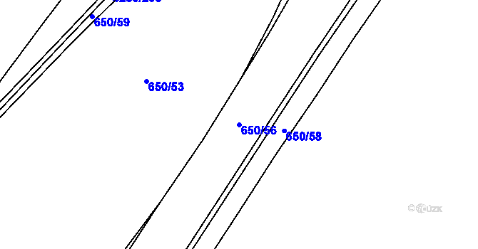 Parcela st. 650/56 v KÚ Termesivy, Katastrální mapa