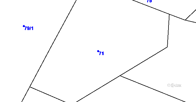Parcela st. 71 v KÚ Termesivy, Katastrální mapa